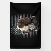Springer Spaniel Hond Amerikaanse Vlag Spandoek (Verticaal)