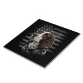 Springer Spaniel Hond Amerikaanse Vlag Tegeltje (Zijkant)
