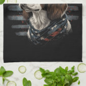 Springer Spaniel Hond Amerikaanse Vlag Theedoek (Gevouwen)