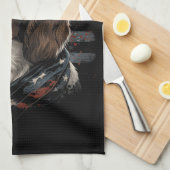Springer Spaniel Hond Amerikaanse Vlag Theedoek (Quarter Fold)