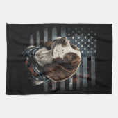 Springer Spaniel Hond Amerikaanse Vlag Theedoek (Horizontaal)