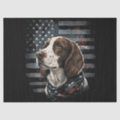 Springer Spaniel Hond Amerikaanse Vlag Tissuepapier (Voorkant)