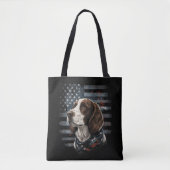 Springer Spaniel Hond Amerikaanse Vlag Tote Bag (Voorkant)