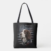Springer Spaniel Hond Amerikaanse Vlag Tote Bag (Achterkant)