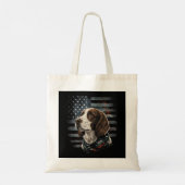 Springer Spaniel Hond Amerikaanse Vlag Tote Bag (Achterkant)