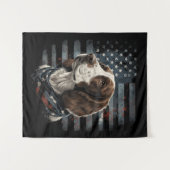 Springer Spaniel Hond Amerikaanse Vlag Wandkleed (Voorkant (horizontaal))