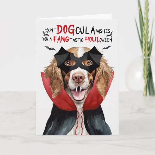Springer Spaniel Hond Grappig Count DOGcula Hallow Feestdagen Kaart (Voorkant)