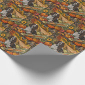 Springer Spaniel Hond Herfst Oogst Thanksgiving Cadeaupapier (Hoek)