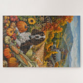 Springer Spaniel Hond Herfst Oogst Thanksgiving Legpuzzel (Horizontaal)