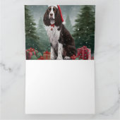 Springer Spaniel hond in de sneeuw Kerstmis Kaart (Binnen)