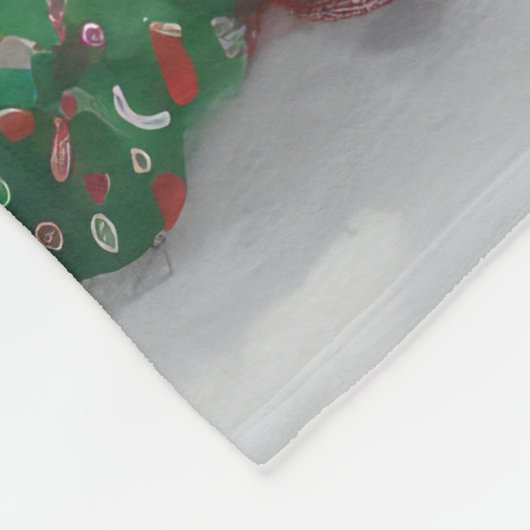 Springer Spaniël Hond in Sneeuw Kerstmis Fleece Deken (Hoek)