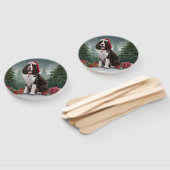 Springer Spaniël Hond in Sneeuw Kerstmis Handwaaier (Niet-gemonteerd)