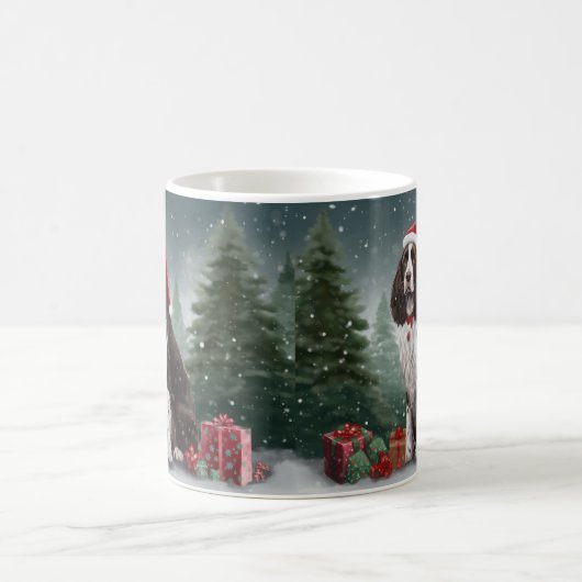 Springer Spaniël Hond in Sneeuw Kerstmis Koffiemok (Center)