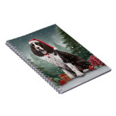 Springer Spaniël Hond in Sneeuw Kerstmis Notitieboek (Rechterzijde)
