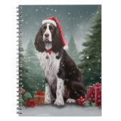 Springer Spaniël Hond in Sneeuw Kerstmis Notitieboek (Voorkant)