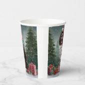 Springer Spaniël Hond in Sneeuw Kerstmis Papieren Bekers (Rechts)