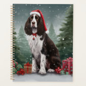 Springer Spaniël Hond in Sneeuw Kerstmis Planner (Voorkant)