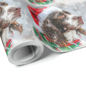 Springer Spaniel Hond Kerst Feestelijk Cadeaupapier (Rol Hoek)