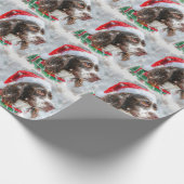 Springer Spaniel Hond Kerst Feestelijk Cadeaupapier (Hoek)
