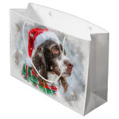 Springer Spaniel Hond Kerst Feestelijk Groot Cadeauzakje (Achterkant Gekanteld)