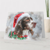 Springer Spaniel Hond Kerst Feestelijk Kaart (Voorkant)