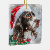 Springer Spaniel Hond Kerst Feestelijk Keramisch Ornament (Rechts)