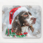 Springer Spaniel Hond Kerst Feestelijk Muismat (Voorkant)