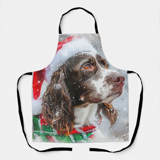 Springer Spaniel Hond Kerst Feestelijk Schort (Voorkant)
