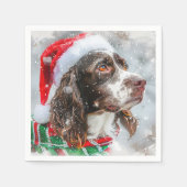 Springer Spaniel Hond Kerst Feestelijk Servet (Voorkant)