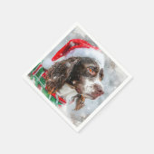 Springer Spaniel Hond Kerst Feestelijk Servet (Hoek)
