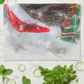 Springer Spaniel Hond Kerst Feestelijk Theedoek (Gevouwen)