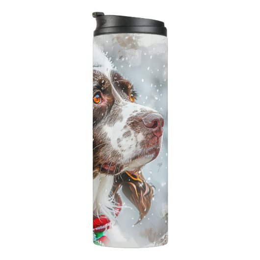 Springer Spaniel Hond Kerst Feestelijk Thermosbeker (Geroteerd rechts)