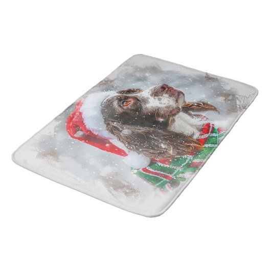 Springer Spaniel Hond Kerstfeest Badmat (Gekanteld)