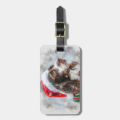 Springer Spaniel Hond Kerstfeest Bagagelabel (Voorkant verticaal)