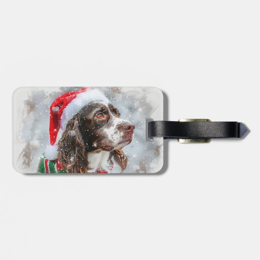 Springer Spaniel Hond Kerstfeest Bagagelabel (Achterkant horizontaal)
