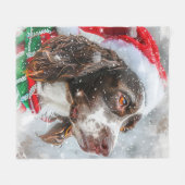 Springer Spaniel Hond Kerstfeest Fleece Deken (Voorkant (Horizontaal))
