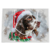 Springer Spaniel Hond Kerstfeest Groot Cadeauzakje (Voorkant)