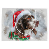 Springer Spaniel Hond Kerstfeest Groot Cadeauzakje (Achterkant)