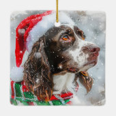 Springer Spaniel Hond Kerstfeest Keramisch Ornament (Achterkant)