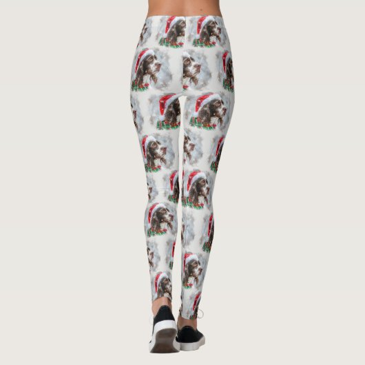 Springer Spaniel Hond Kerstfeest Leggings (Achterkant)