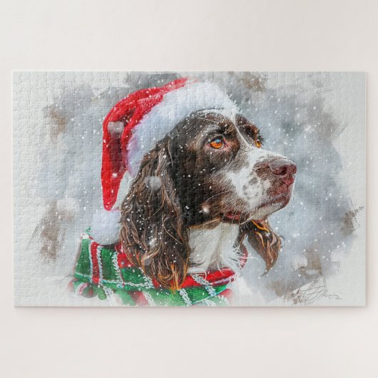 Springer Spaniel Hond Kerstfeest Legpuzzel (Horizontaal)