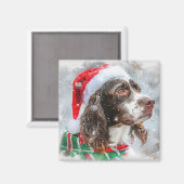Springer Spaniel Hond Kerstfeest Magneet (Voorkant / Achterkant)