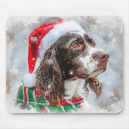 Springer Spaniel Hond Kerstfeest Muismat (Voorkant)