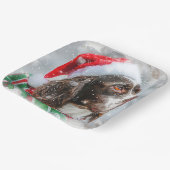 Springer Spaniel Hond Kerstfeest Papieren Bordje (Gebogen)