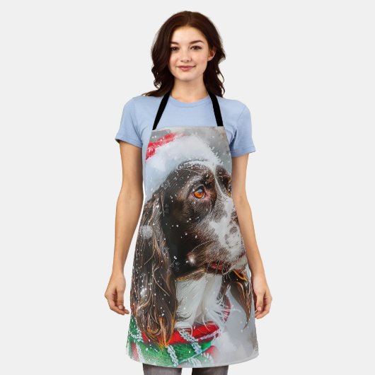 Springer Spaniel Hond Kerstfeest Schort (Gedragen)