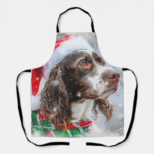 Springer Spaniel Hond Kerstfeest Schort