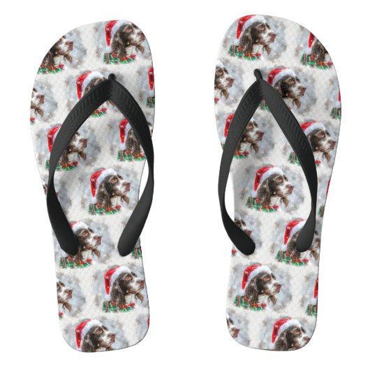 Springer Spaniel Hond Kerstfeest Teenslippers (Voetbed)