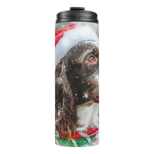 Springer Spaniel Hond Kerstfeest Thermosbeker (Voorkant)
