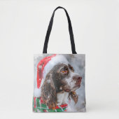 Springer Spaniel Hond Kerstfeest Tote Bag (Voorkant)