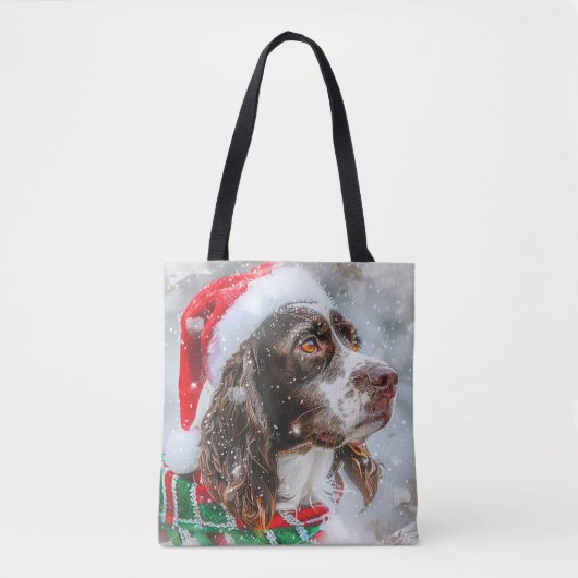 Springer Spaniel Hond Kerstfeest Tote Bag (Voorkant)